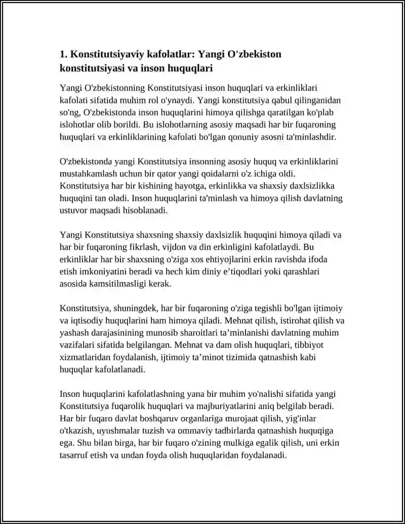 YANGI O'ZBEKISTONDA INSON HAQ-HUGUGLAR VA ERKINLIKLARI KAFOLATINING YARATILISHI 3