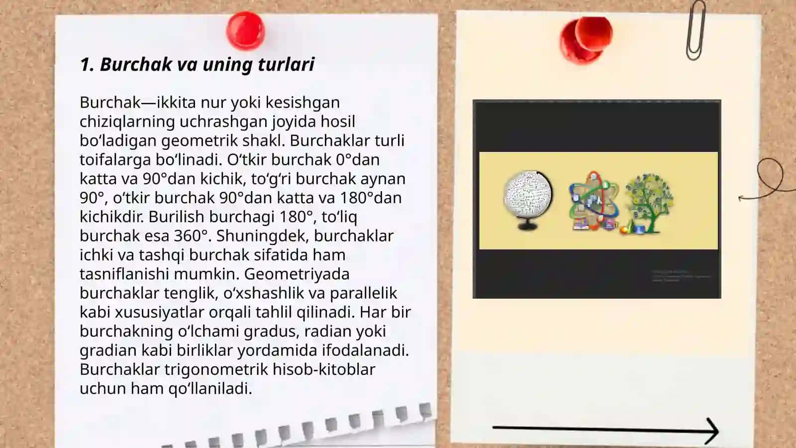 Burchakning radian o'lchovi 3