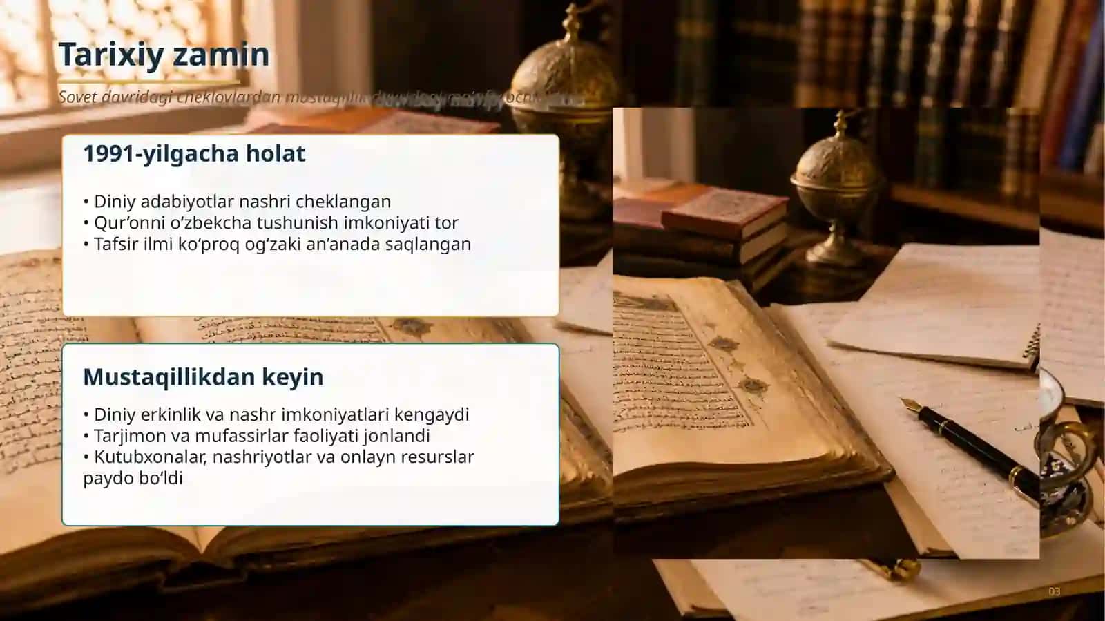 Mustaqillik yillarida qur'onning o'zbek tiliga tarjima qilinishi va tafsirlari 3