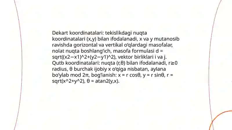 Dekart va Qutb Koordinatalari 3