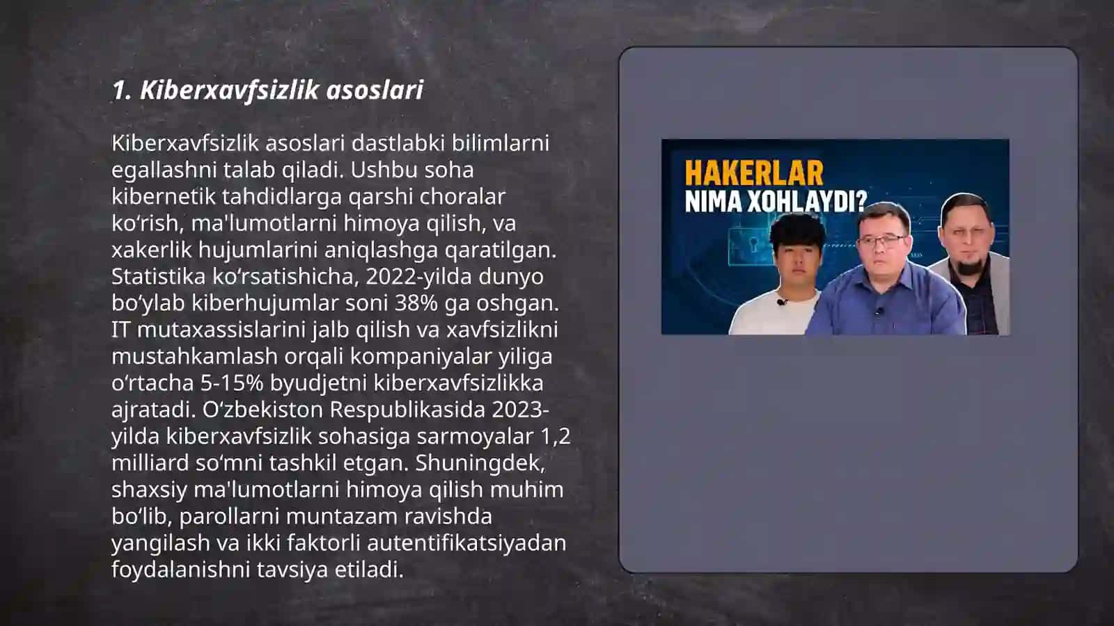 Kiberhujumlar va ularni xavfsizligini ta'minlash 3