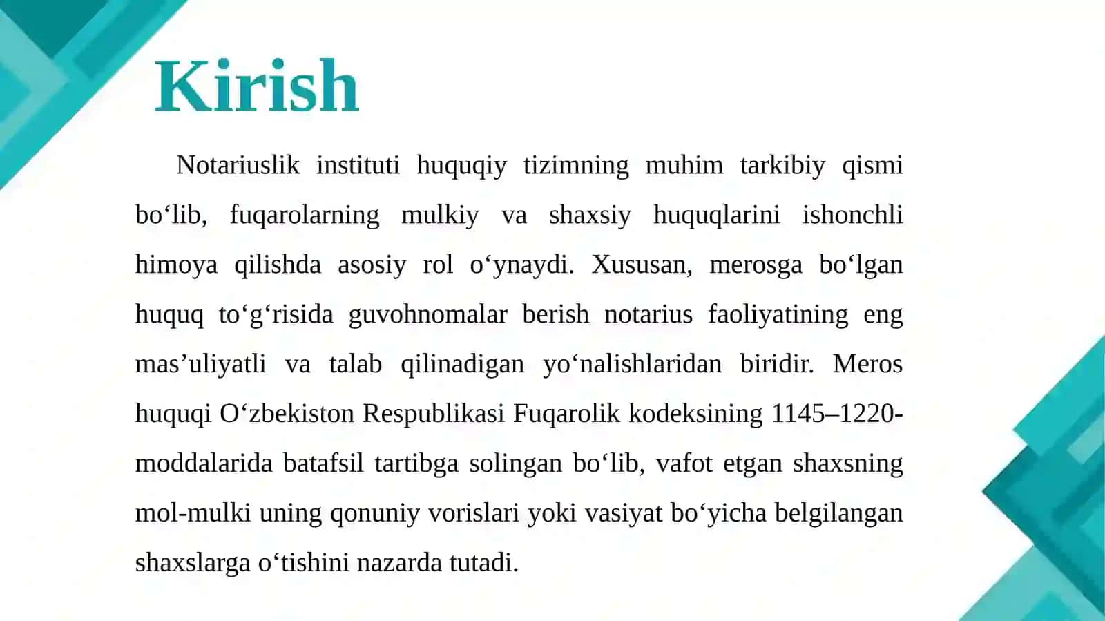 Merosga bo‘lgan huquq to‘g‘risida guvohnomalar berish 3