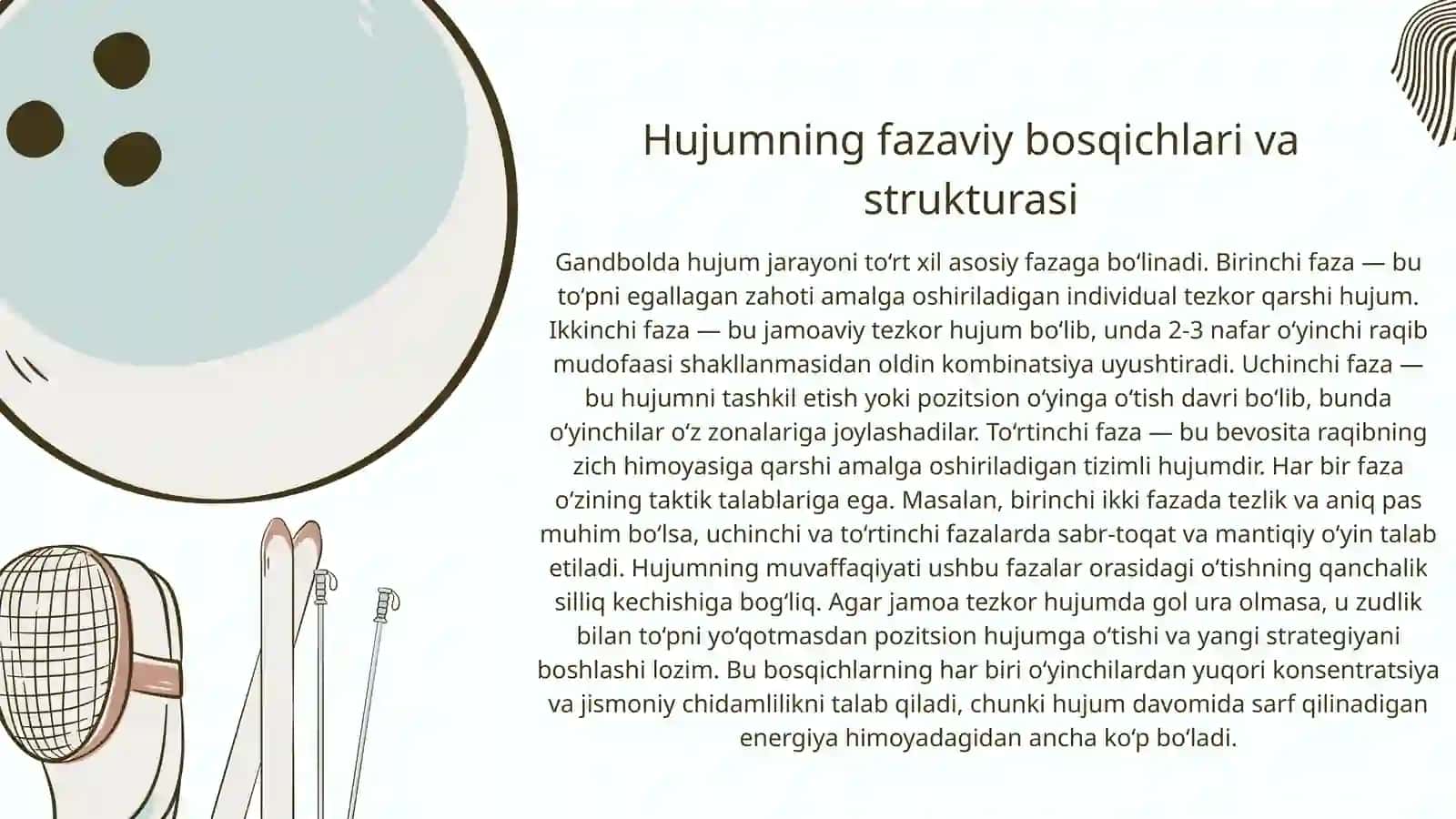 Gandbol o‘yinida raqibga qarshi hujum qilish usullari va taktik sxemalari 3