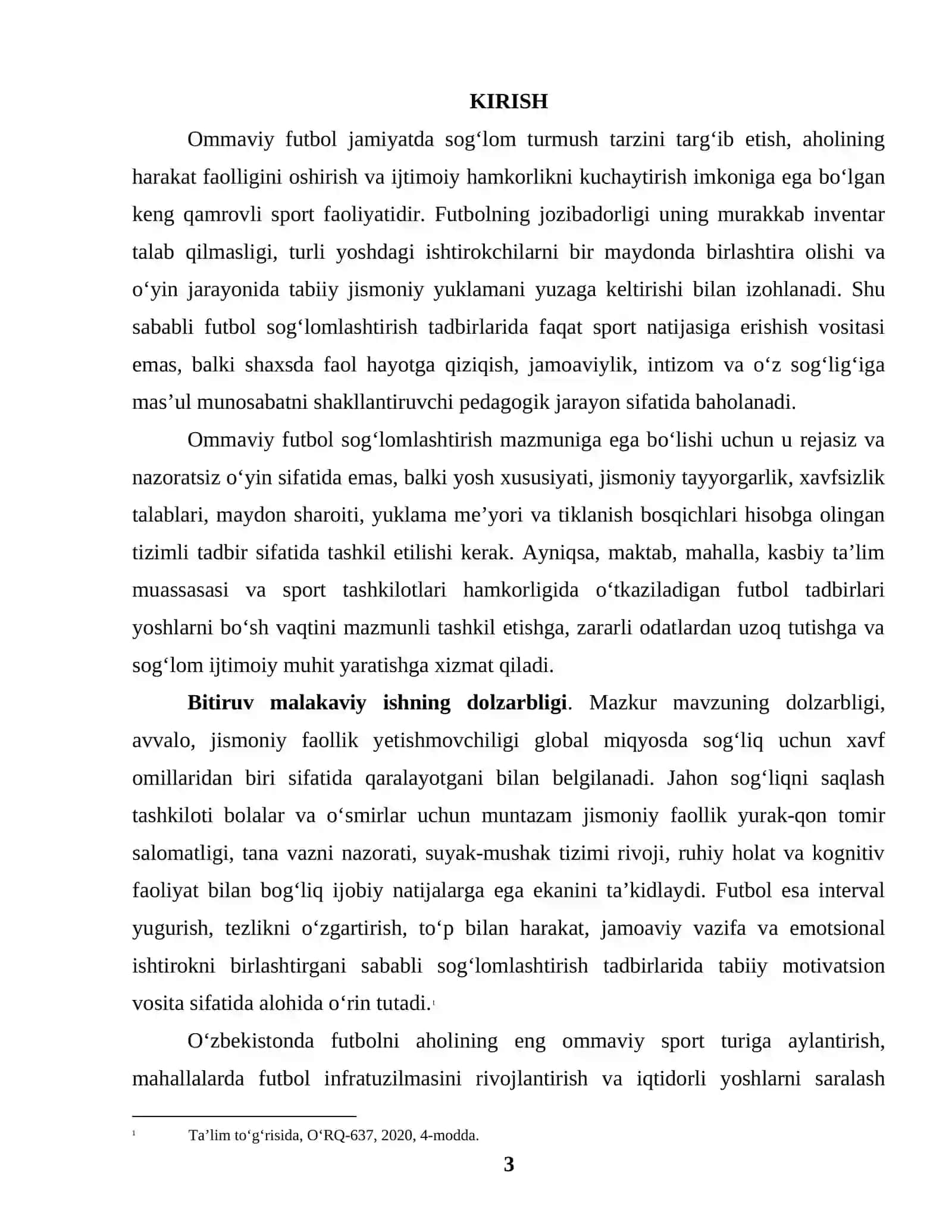 OMMAVIY FUTBOLNING SOG‘LOMLASHTIRISH TADBIRLARIDAGI AHAMIYATI 3