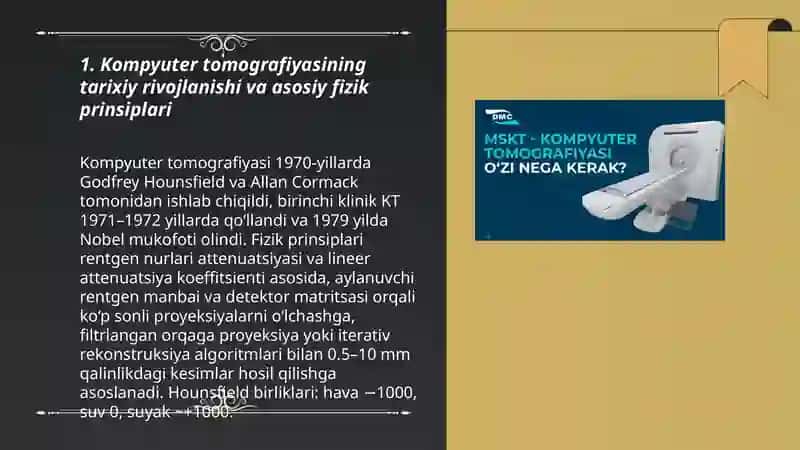 Kompyuter tomografiyasi va uni ishlashining fizik asoslari 3