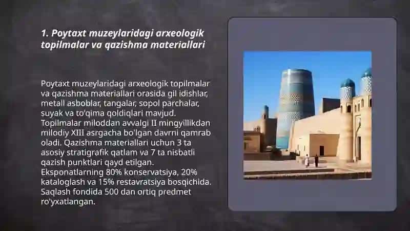 Poytaxt muzeylarida qadimiy madaniyat va fan 3