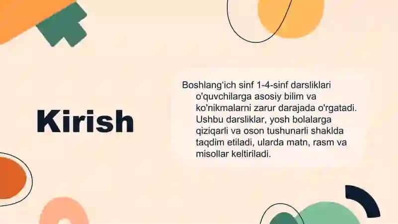Boshlangʻich Sinf Darsliklar Mazmuni 3