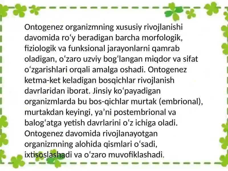 Individual rivojlanish davomida immun reaksiyalarning shakllanishi 3