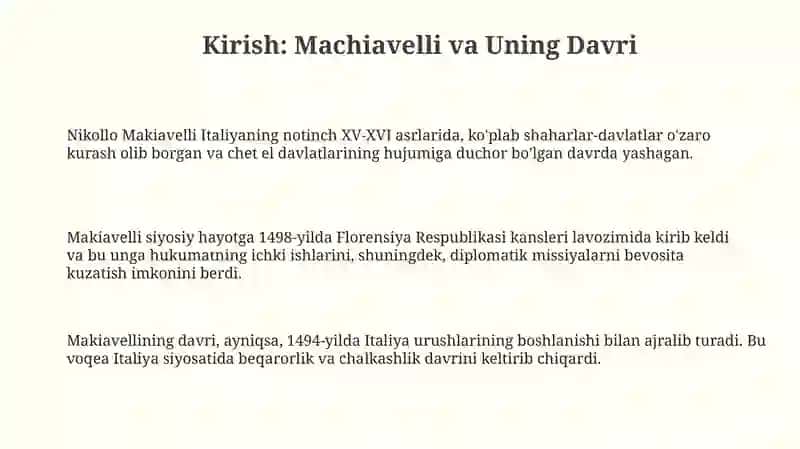 Makiavellining “Xukmdor” asari 3