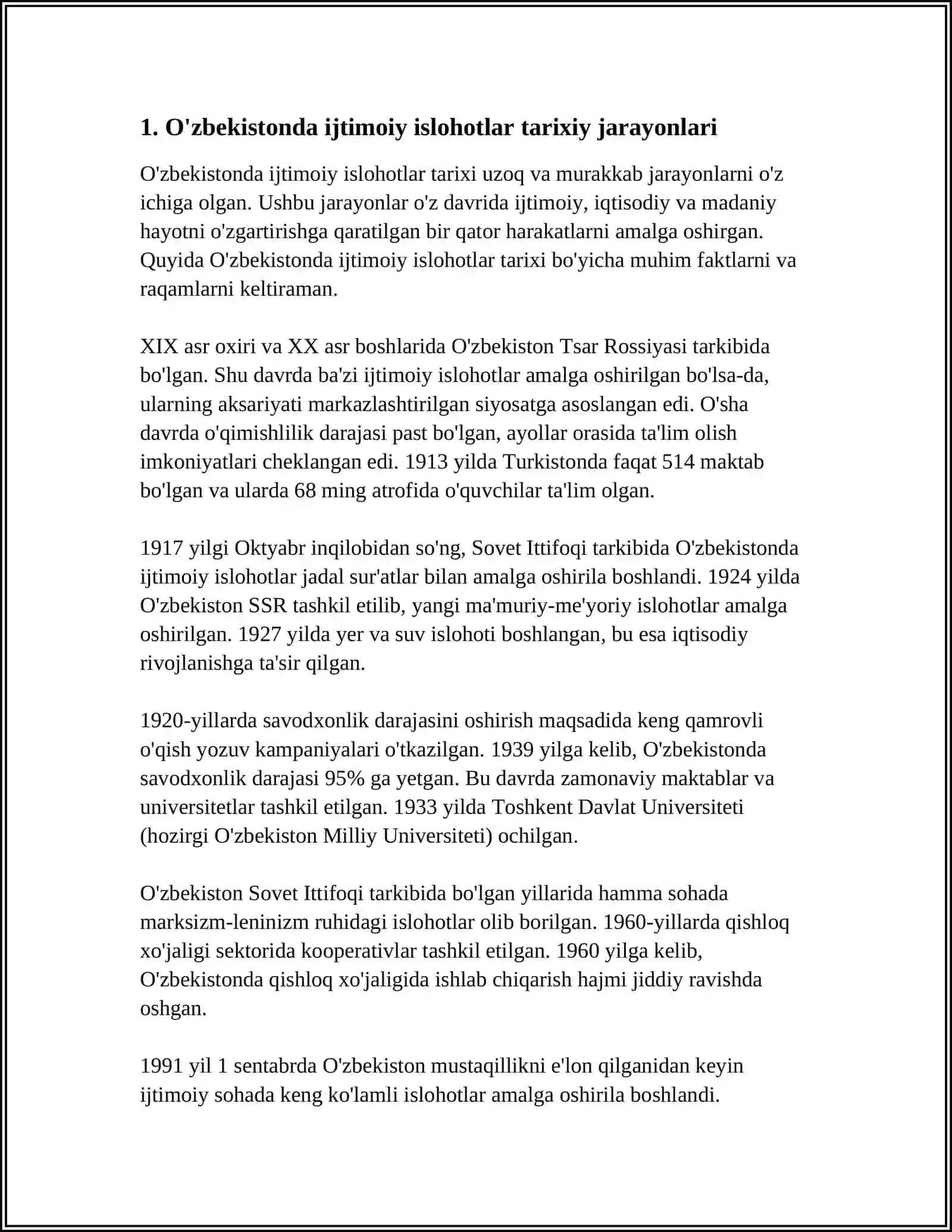 O’ZBEKISTONDA IJTIMOIY ISLOHOTLARINING YANGI BOSQICHIGA KO‘TARILISHI 3