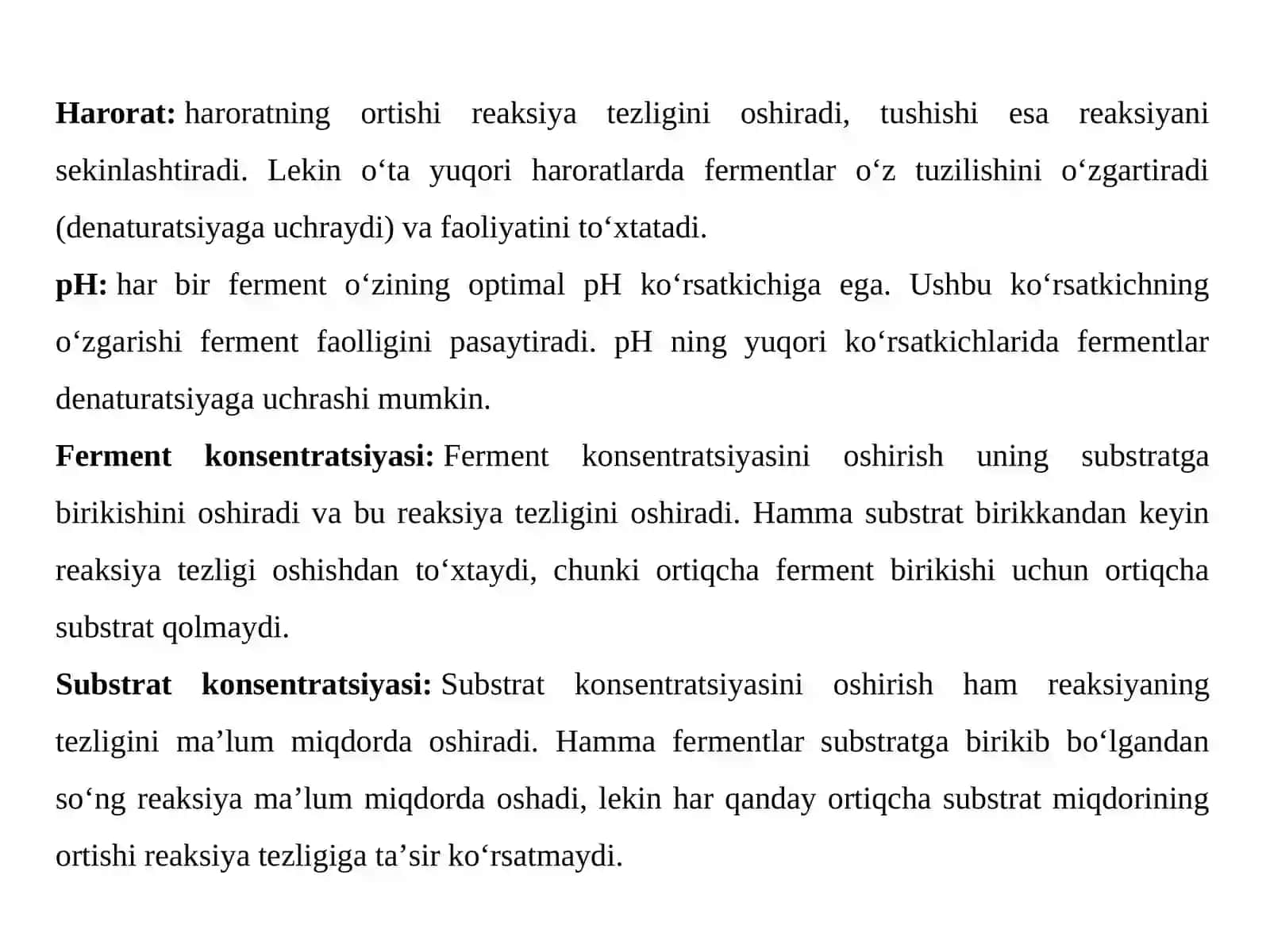 Fermentlar faolligining harorat va muhit pH ga bog'liqligini o'rganish 3