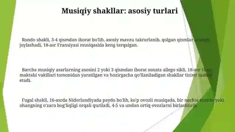 Musiqa shakli va uning eng muhim asoslari 3
