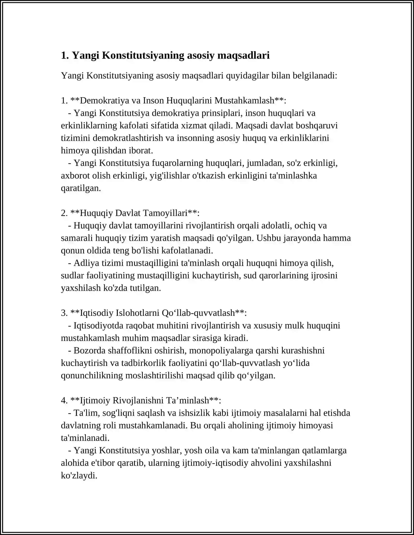 YANGI TAXRIRDAGI KONSTITUTSIYANING QABUL QILINISHI VA UNGA BOʻLGAN HAYOTIY ZARURAT 3