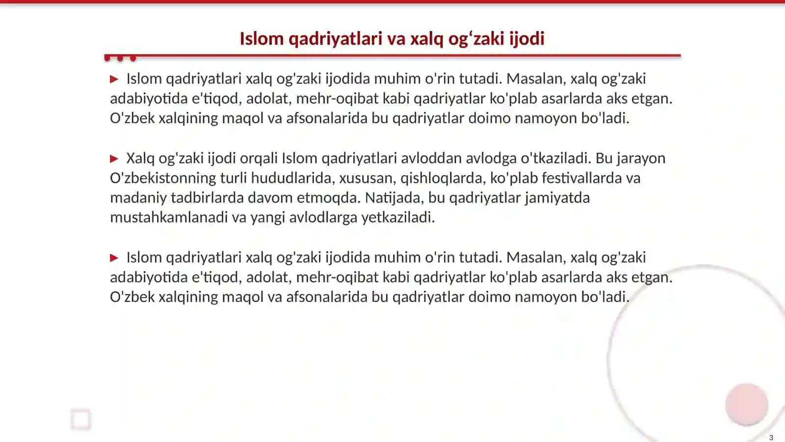Islom qadriyatlari va maʼrifatning hozirgi davrdagi ahamiyati 3