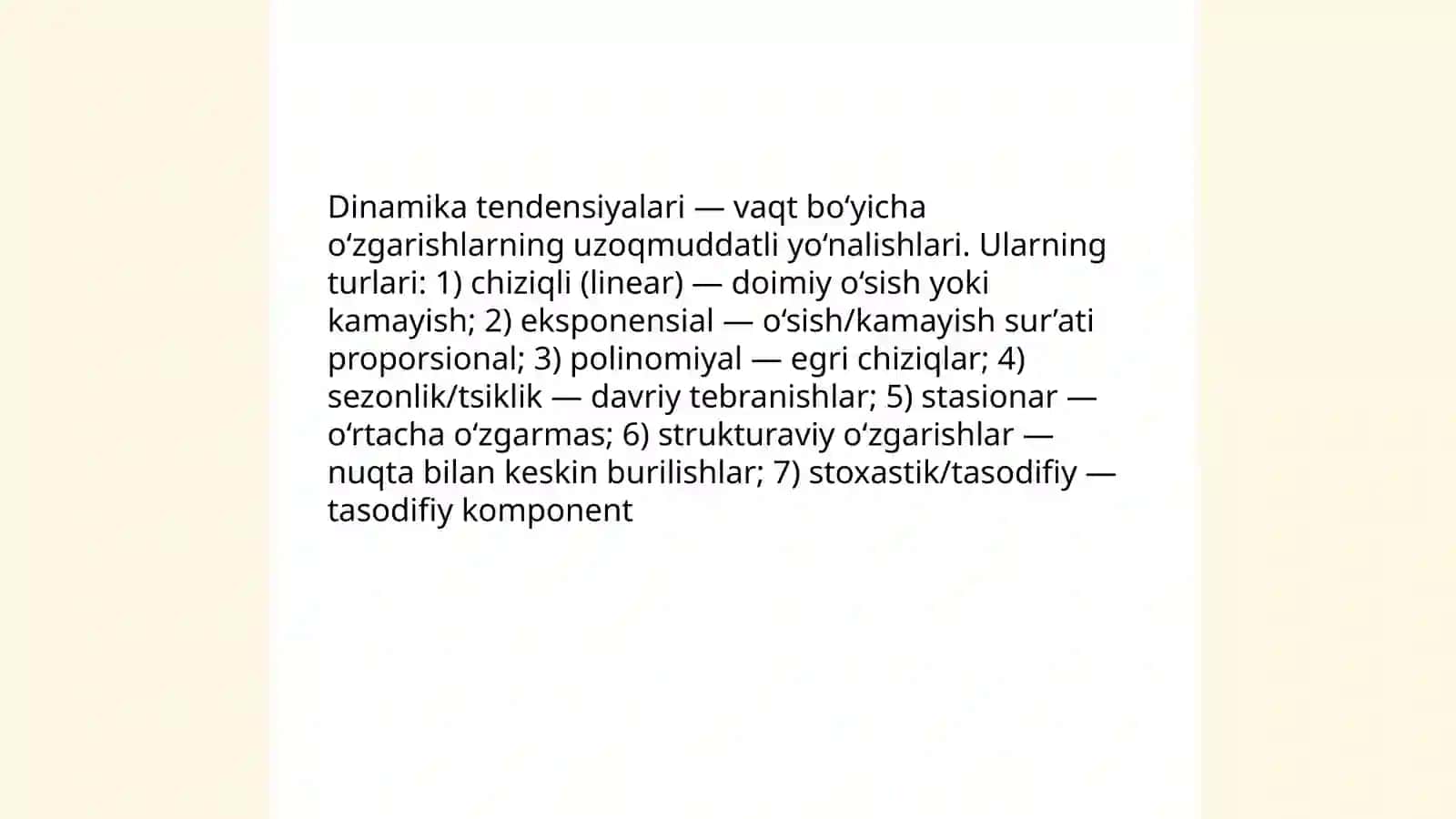 Dinamika tendensiyalarini aniqlash usullari 3
