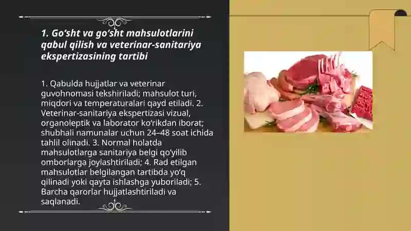 Goʻsht va goʻsht mahsulotlari veterinariya sanitariya ekspertizasi 3