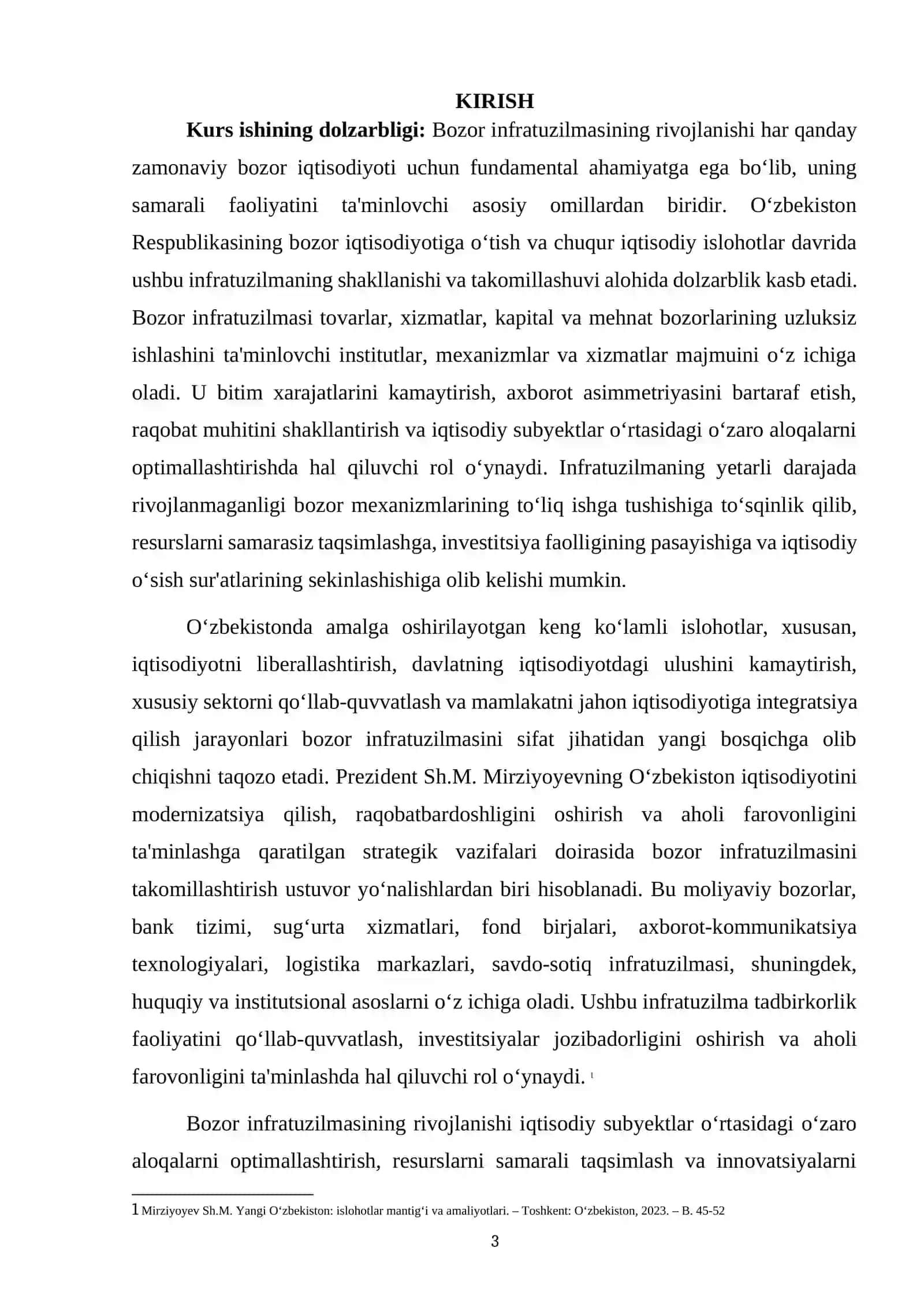BOZOR INFRATUZILMASINING RIVOJLANISHI VA UNING IQTISODIYOTGA TA’SIRI 3