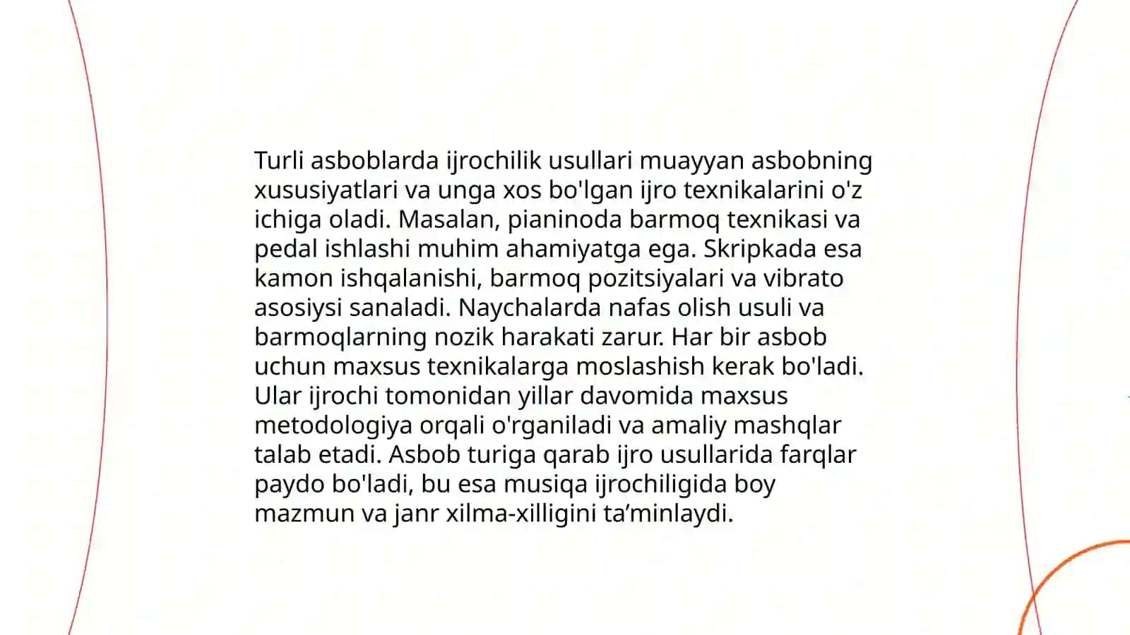 Musiqa asboblaridan ijrochilikga o'rgatish va usullari 3