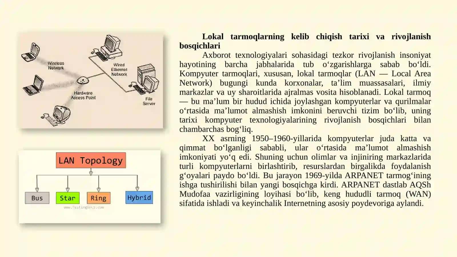 Lokaltarmoqlarning kelib chiqishi tarixi va rivojlanish bosqichi 3