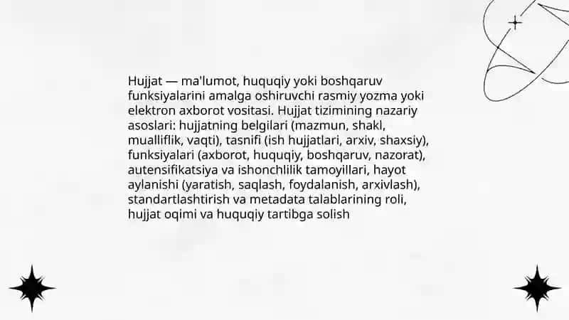 Hujjatlar tizimi:nazariy muammolar 3