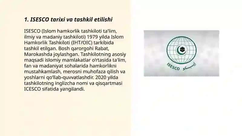 ISESCOning Tarixi va Tuzilishi 3