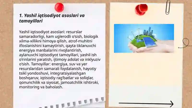 Yashil iqtisodiyot. Energiya, suv va yer resurslaridan tejamkor foydalanish 3