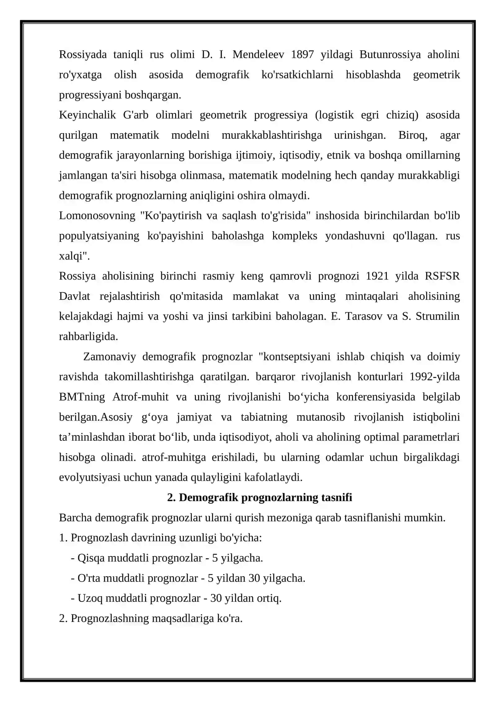 Demografik pragnozlash 3