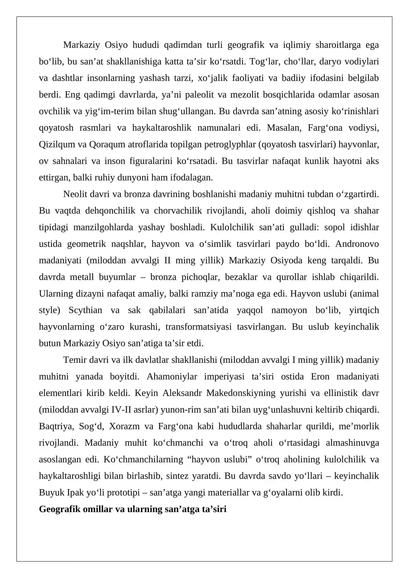 Qadimgi Markaziy Osiyo san’ati 3