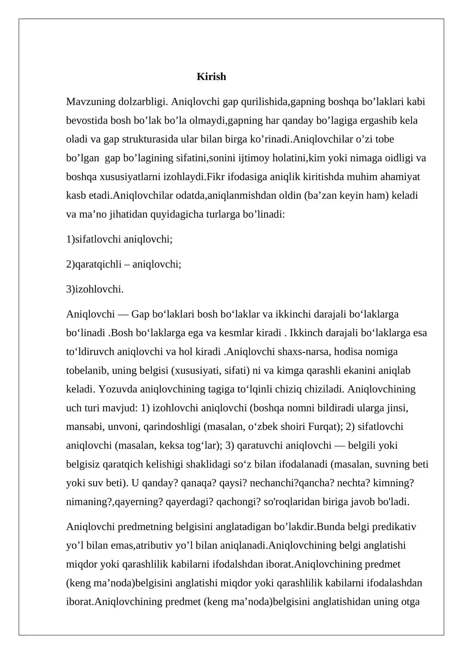 Aniqlovchi va uning o'zbek tilshunosligidagi tadqiqi 3