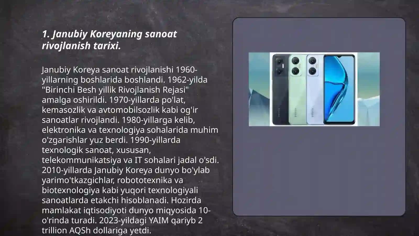 Janubiy Koreya sanoati: Innovatsion rivojlanish va davlat siyosatining tarmoqlar iqtisodiyotiga ta’siri 3