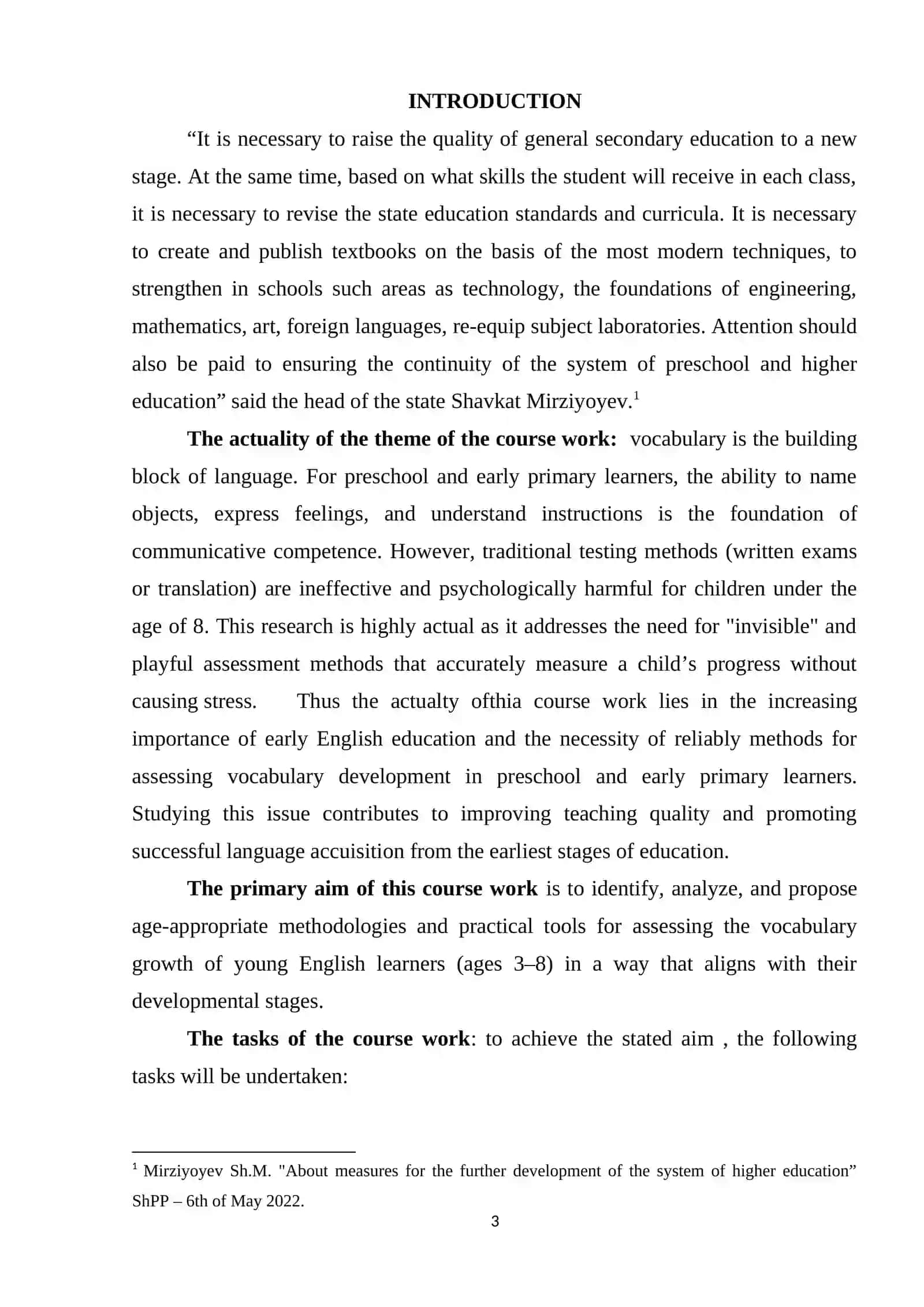 ASSESSING VOCABULARY DEVELOPMENT IN PRESCHOOL AND EARLY PRIMARY ENGLISH LEARNERS 3