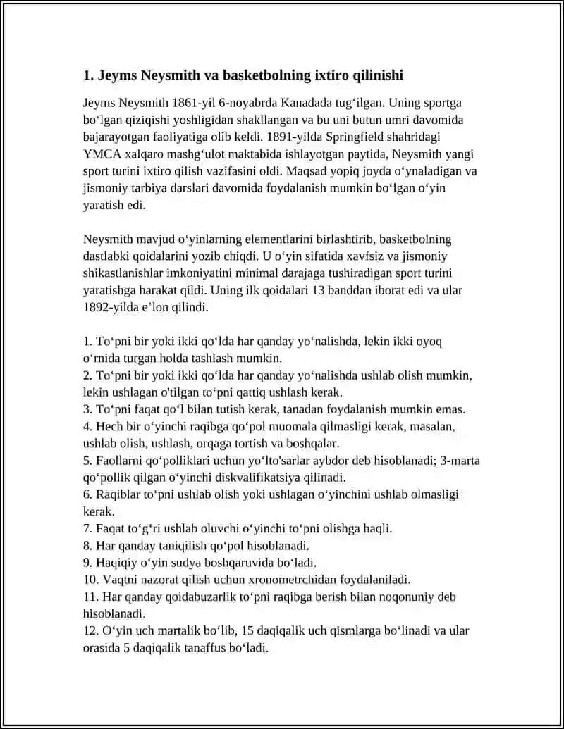 BASKETBOL OʻYIN QOIDALARINI KELIB CHIQISHI 3
