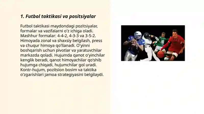 Futbol taktikasi va positsiyalar 3