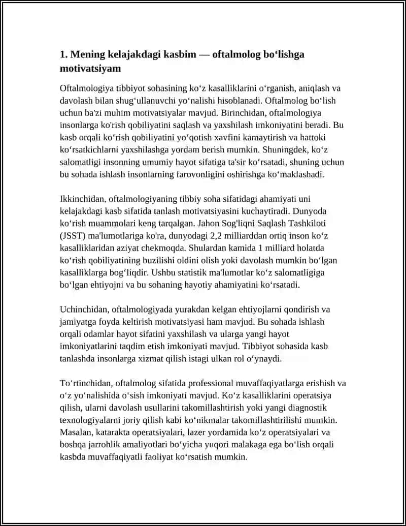 MENING KELAJAKDAGI KASBIM OFTALMOLOG 3