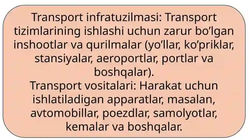 Transport tizimlari bilan bog'liq asosiy tushunchalar 3