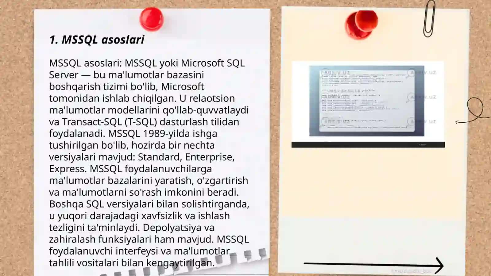 MSSQL ma’lumotlar bazasini boshqarish tizimlari 3