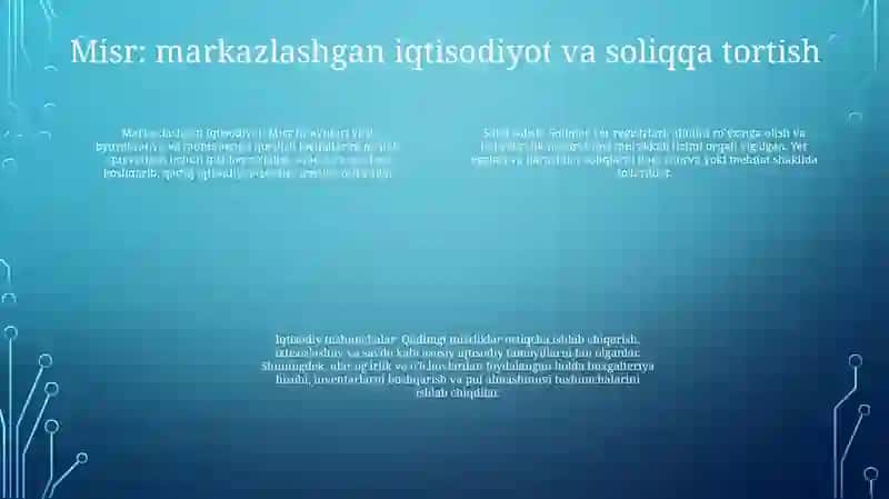 Qadimgi Sharqdagi Iqtisodiy G'Oyalar 3