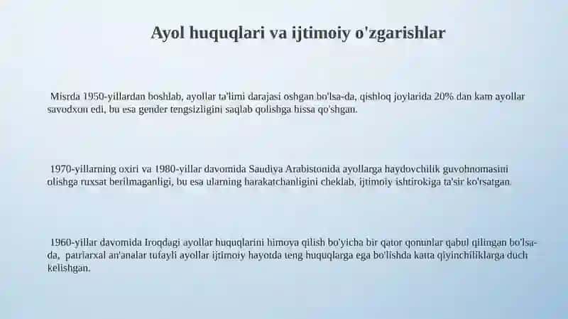 Arab mamlakatlari 20 asr ikkinchi yarmida 3