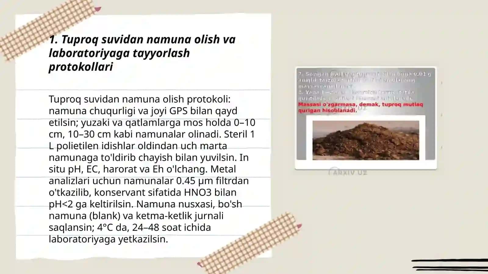 Tuproq suvini ifloslanishida ion bogʻlanishli birikmalarni aniqlash 3