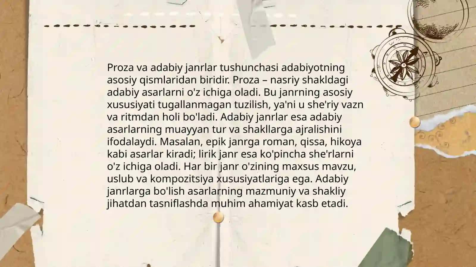 Proza va adabiy janrlar haqida Ma'lumot 3