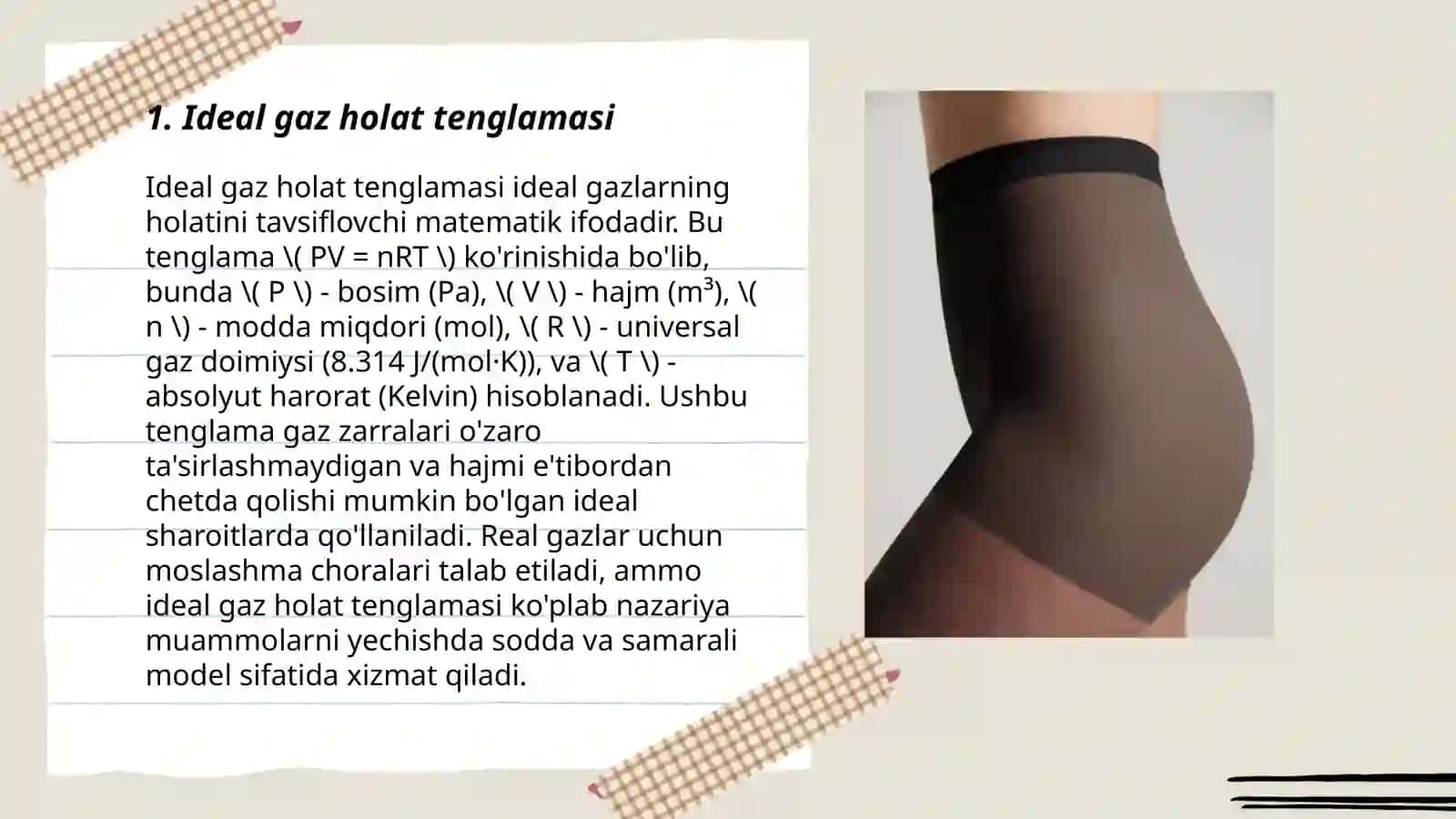 Izojarayonlar. Ideal gaz holat tenglamasi. Termodinamika qonunlari 3