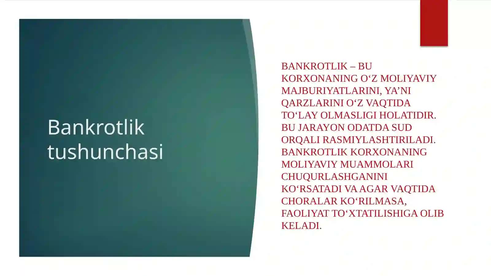 kichik biznes korxonalari bankrotligi 3