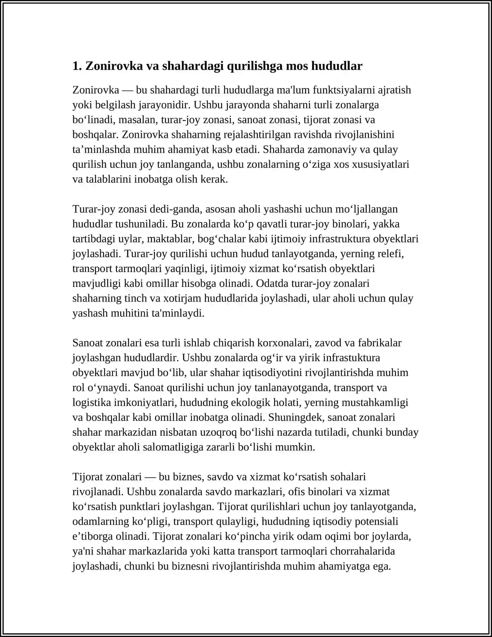 SHAHARDA QURILISH UCHUN TANLANADIGAN YERLAR 3