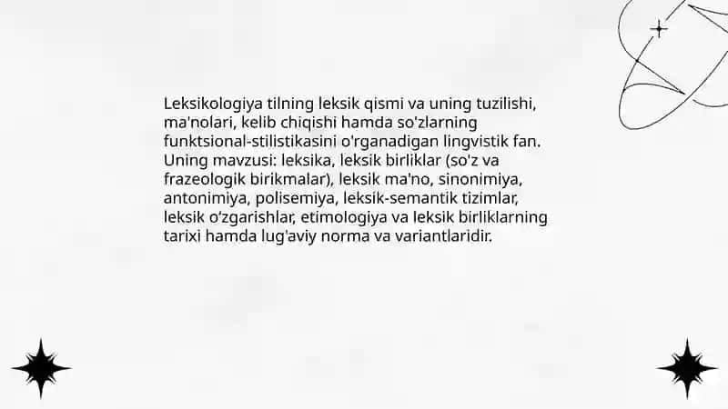 Leksikologiya. Leksikologiyaning obyekti, maqsadi va vazifalari 3