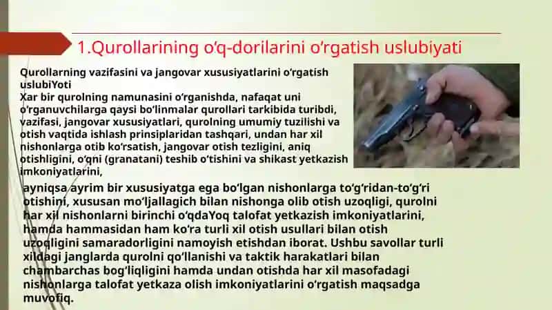 O'q otish va uni o'qitish metodikasi 3