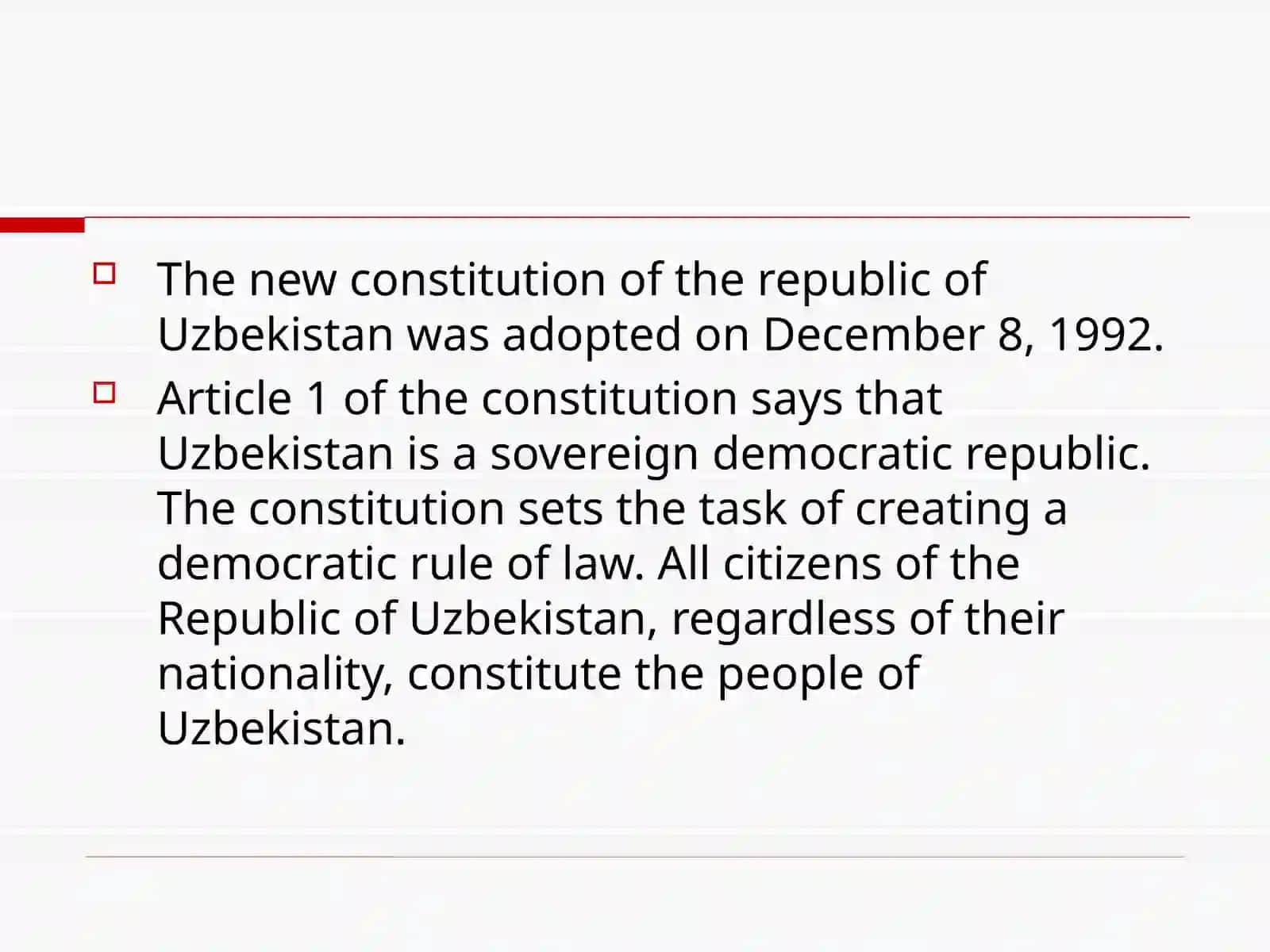 Thefirst Constitution of the Republic of Uzbekistan 3