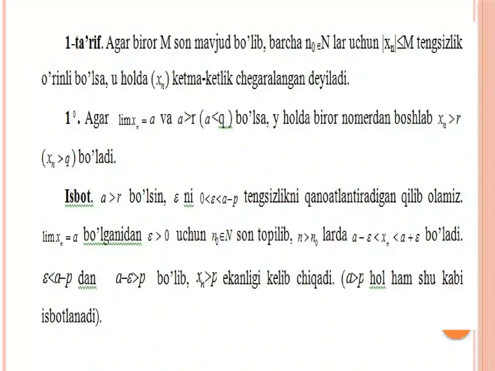 Algebradan mustaqil ish 3