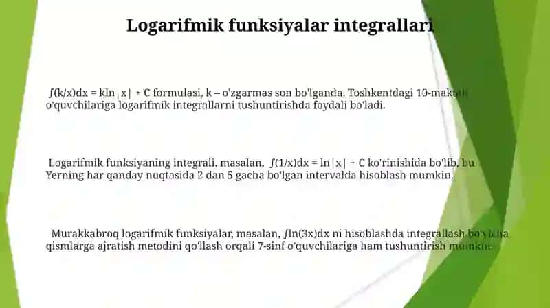 Aniqmas integralni topishning sodda usullariga doir misollar yechish 3