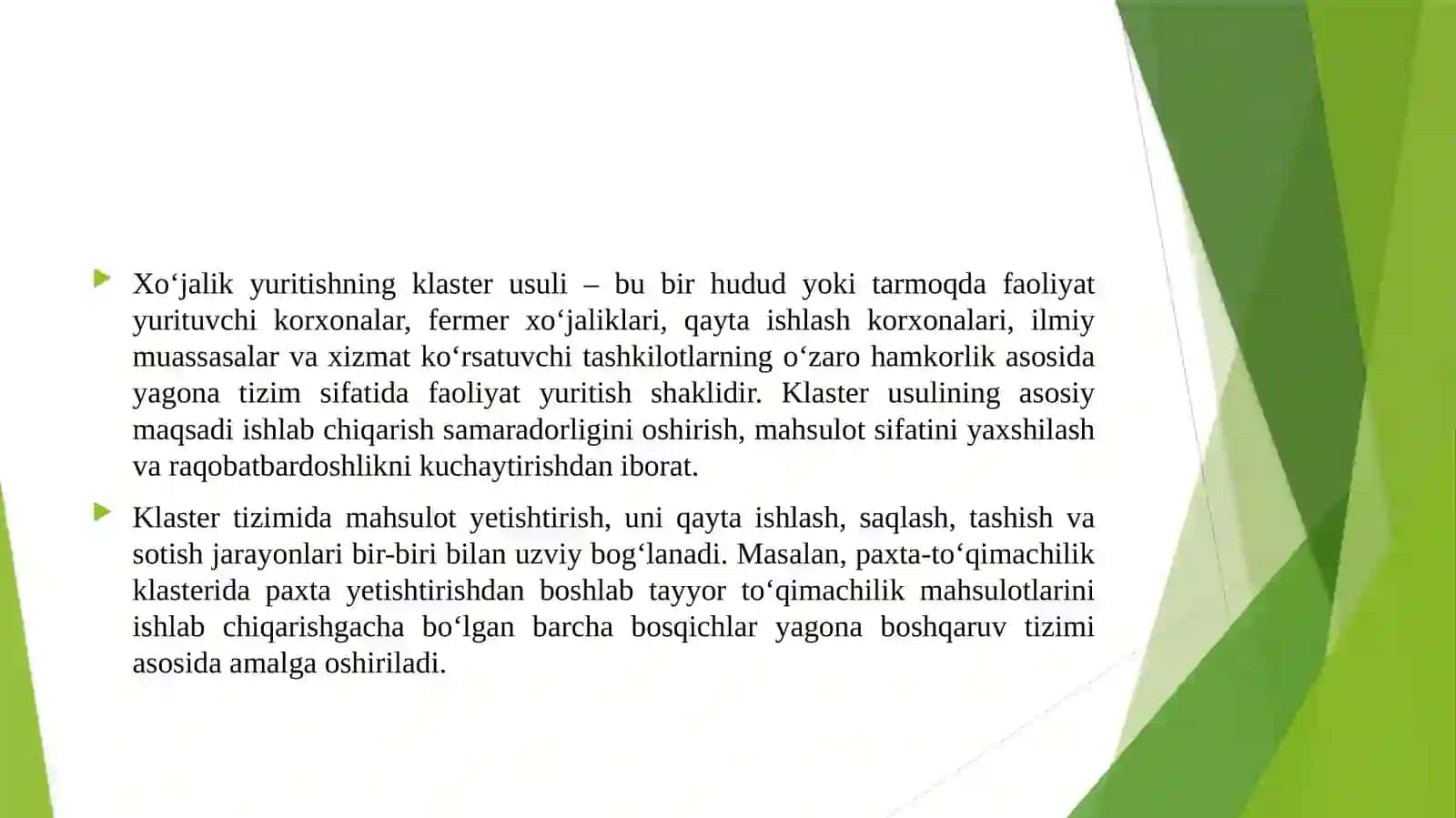 Xoʻjalik yurtishning klaster usuli 3