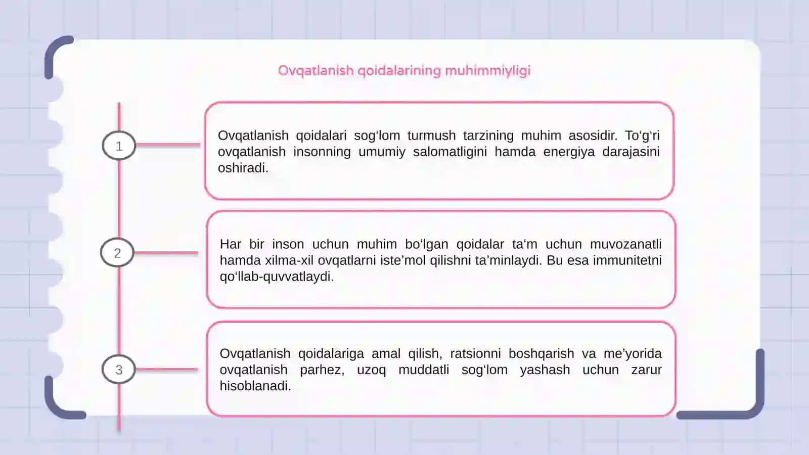 Ovqatlanish qoidalari 3